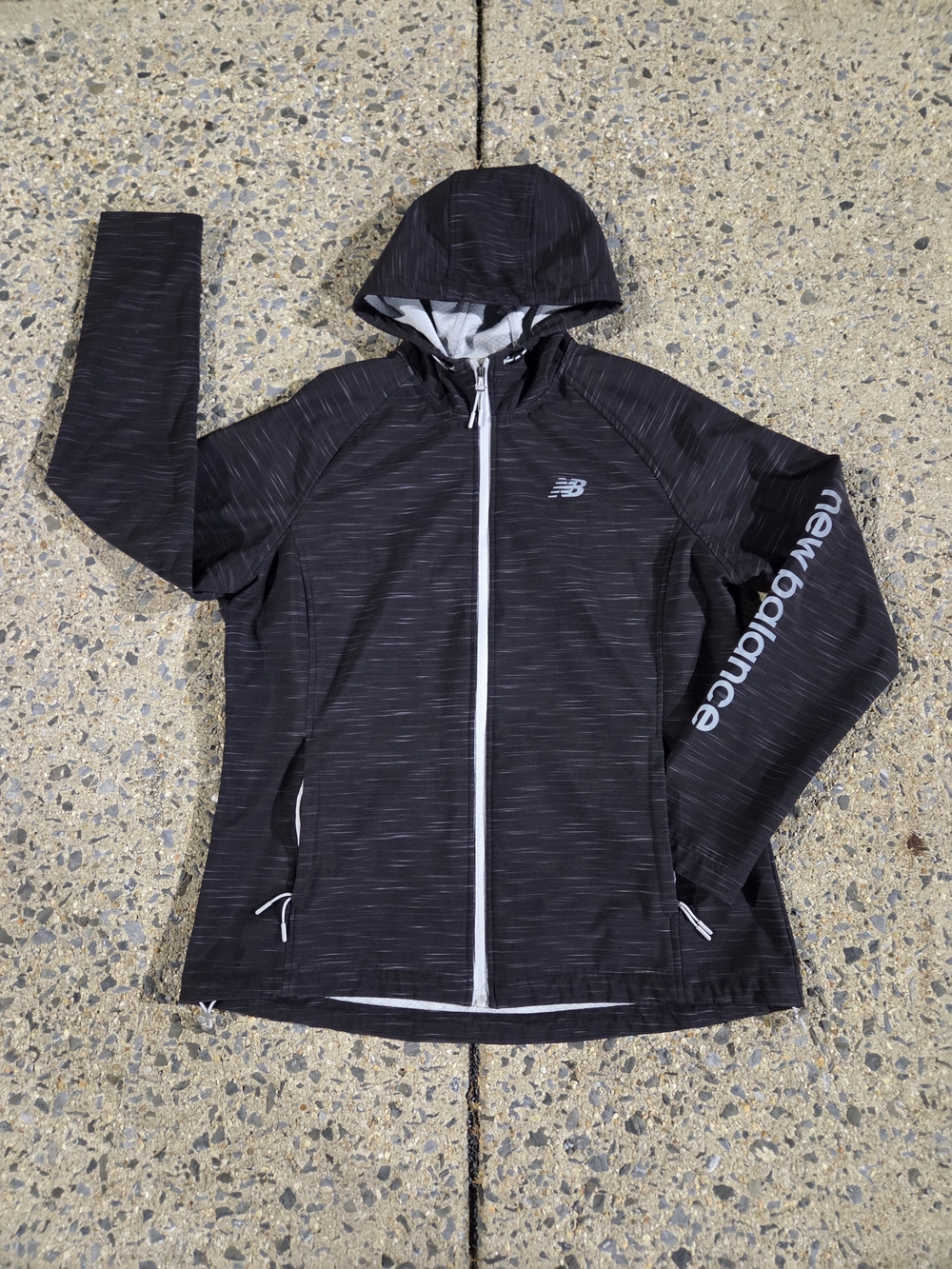 New Balance Black Hooded Zip-Up Performance Jacket